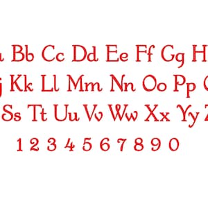 Écriture manuscrite, polices bouclées, lettres de l&#39;alphabet, motifs de broderie machine, majuscules, minuscules et chiffres, tailles et formats assortis BX inclus