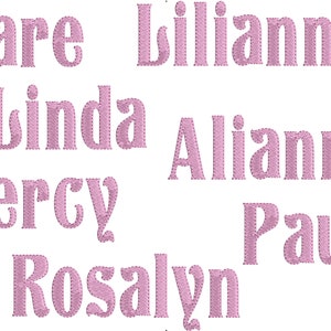 Rellene la puntada con el contorno, hermosos diseños de bordado a máquina de fuentes, letras del alfabeto en tamaños mini desde 1 hasta 4 pulgadas BX y otros formatos