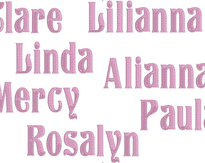 Fill stitch with outline beautiful Font machine embroidery designs alphabet letters mini sizes from 1 up to 4 inches BX and other formats