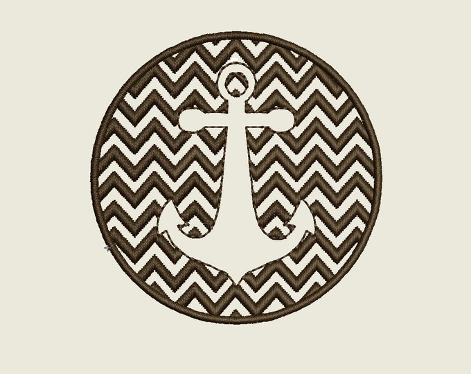 Anchor Chevron, nautical anchor machine embroidery designs INSTANT DOWNLOAD assorted sizes & embroidery formats seaside sea nautical theme