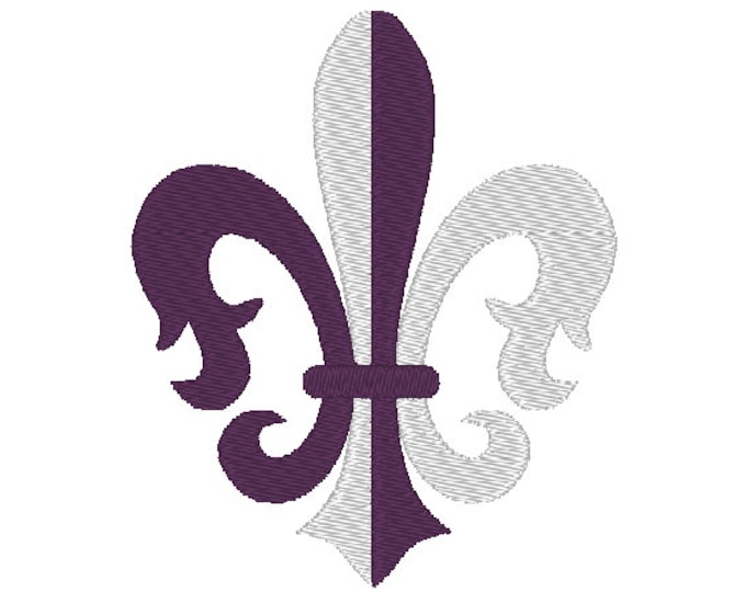 Fleur de Lis 2 colors fill stitch silhouette, Lily flower floral decoration ornament Fleur-de-lis machine embroidery designs many mini sizes