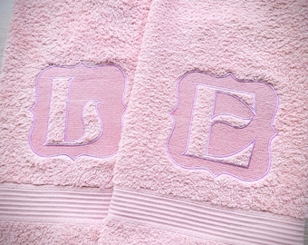 Embossed Monogram Towel machine embroidery designs A-Z assorted sizes Classic Monogram terry towel personalized gift idea wedding family