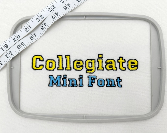 Sport Collegiate Block mini FONT fill stitch and outline Monogram Alphabet letters machine embroidery designs small mini sizes 0.7 up to 2in
