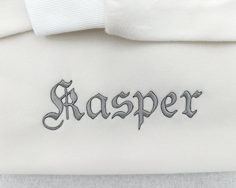 Old English satin and bean stitch outline FONT Kasper machine embroidery designs Medieval Gothic Alphabet Monogram sizes 1 up to 4.4 inch BX