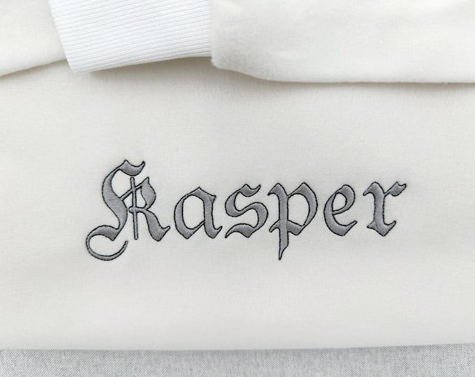 Old English satin and bean stitch outline FONT Kasper machine embroidery designs Medieval Gothic Alphabet Monogram sizes 1 up to 4.4 inch BX