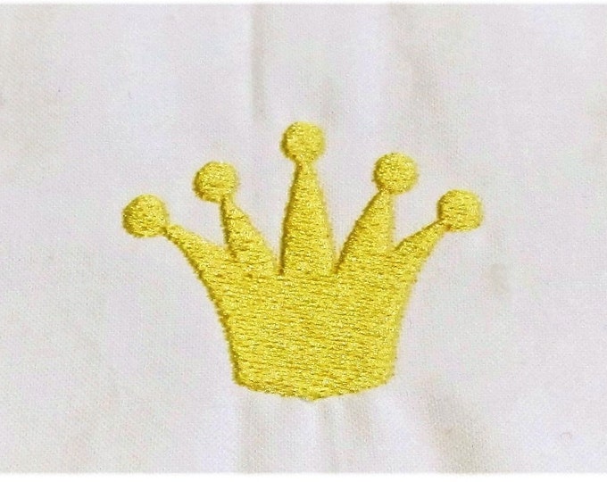 Princess queen crown machine embroidery designs in mini sizes 1, 2, 3 inches monogram kids prince girl crown fill stitch embroidery design