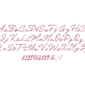 Alfabeto com letras e números manuscritos em ponto cetim, monogramas, desenhos de bordado à máquina, tamanhos mini de 0,5 a 3,7 polegadas BX incl.