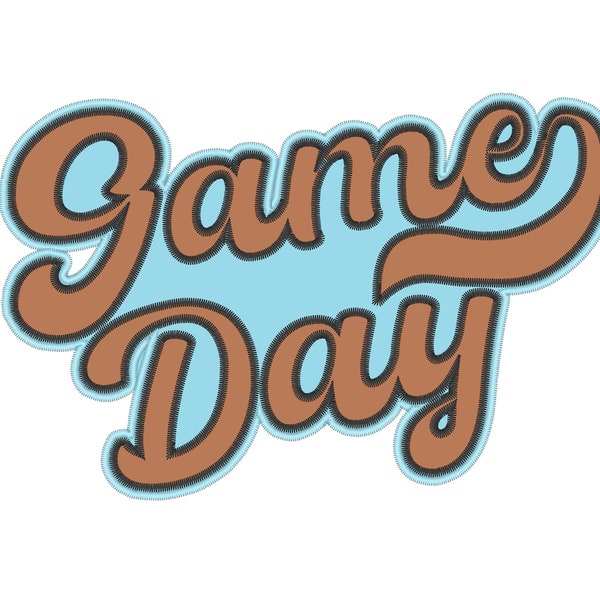 Game Day Sweatshirt machine embroidery design Game Day saying light zig-zag edge Applique T-shirt sport shirt outfit design multiple sizes