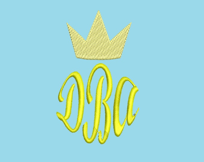 King prince princess crown machine embroidery designs mini sizes 1, 1.5, 2, 3inches monogram add-on micro crown fill stitch design baby girl