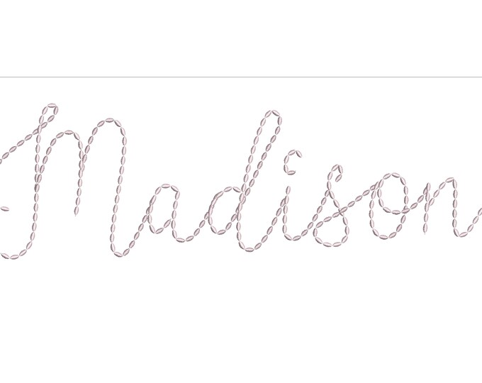 Pearl stitch script hand written, cursive Font alphabet machine embroidery designs   1.9, 2, 2.5, 3, 4.6 inches , monogram BX