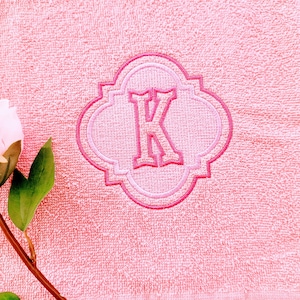 Embossed Monogram Towel machine embroidery designs A-Z assorted sizes Classic Monogram terry towel personalized gift idea wedding family