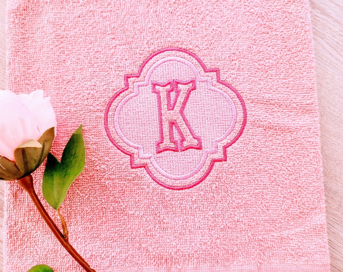 Embossed Monogram Towel machine embroidery designs A-Z assorted sizes Classic Monogram terry towel personalized gift idea wedding family