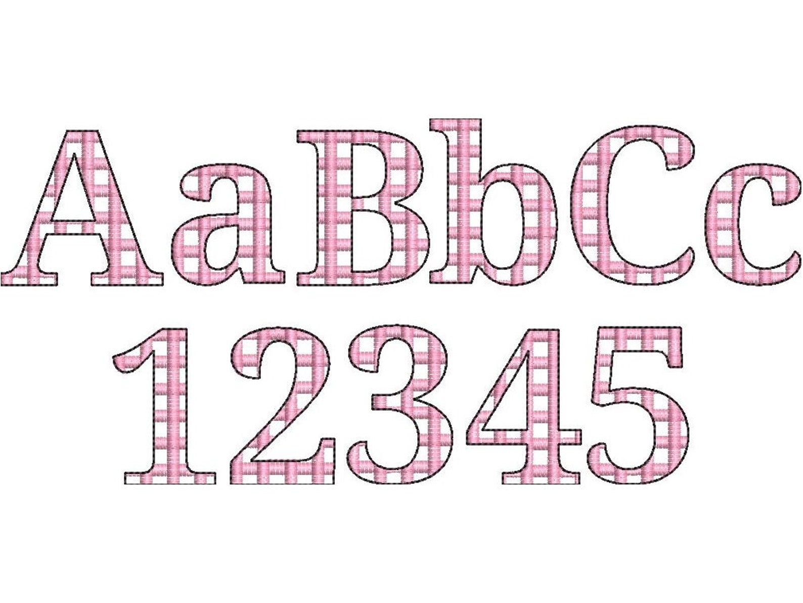 Classy Checkered Plaid Font Light Sketch Stitch Outline - Etsy