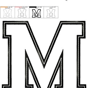 Sport, collegiate, block applique Font machine embroidery designs many sizes, BX embroidery, bx font alphabet sport image 7