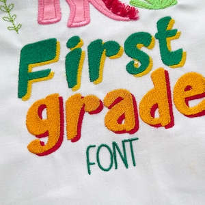 Good Vibes retro groovy Hippie Shadow Font alphabet machine embroidery designs in sizes 1.5 thru 3 inches, fill stitch font monogram, BX