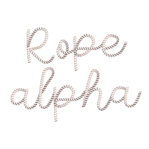 Modern rope nautical marine script handwritten cursive Font alphabet machine embroidery design 1.5, 2, 2.5, 2.8, 3.5 inches monogram name BX