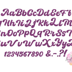 Remplir des motifs de broderie machine alphabet cursif police script point en mini tailles 0,6 à 1,7 pouces monogrammes lettres et chiffres, BX