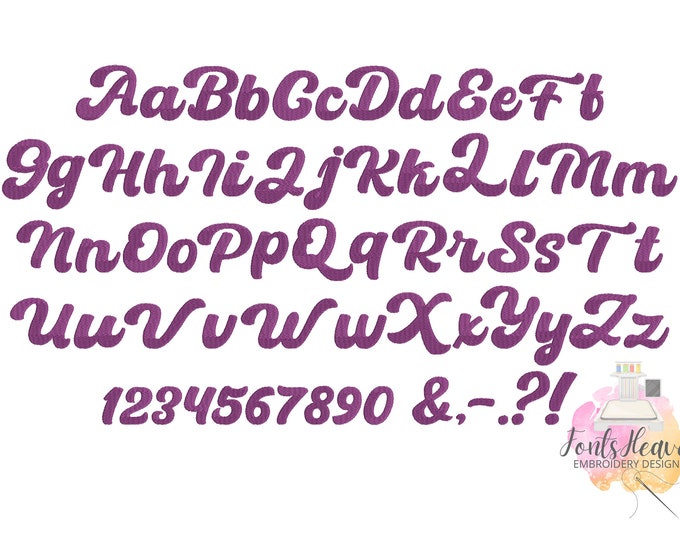 Fill Stitch script Font cursive alphabet machine embroidery designs in mini sizes 0.6 thru 1.7 inches monogram letters and numbers, BX