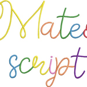 Alfabeto moderno manuscrito cursivo Fonte letras máquina de bordado desenhos 1,2" a 5,5" polegadas, nome infantil monograma personalizado, BX