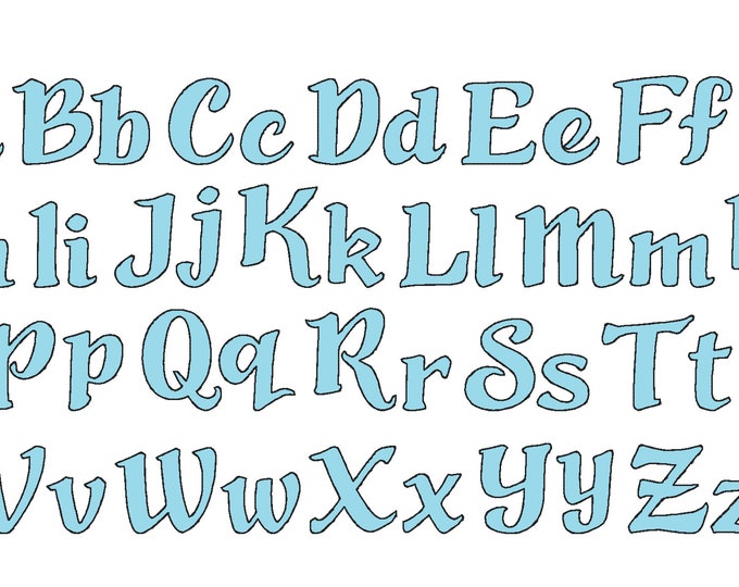 Free Edge Raggy Applique Alphabet Font machine embroidery designs assorted sizes 1.3, 2, 3 up to 4.5" uppercase lowercase raggedy, BX incl