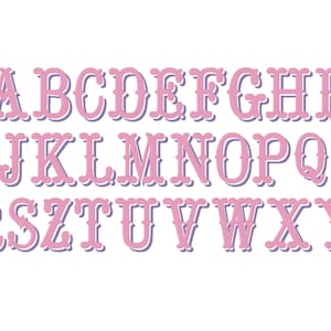 Cowboy western boy Monograma Drop Shadow fonte duo Fonte Máquina de Bordado Design Letras do Alfabeto Preenchimento Ponto BX e outros formatos