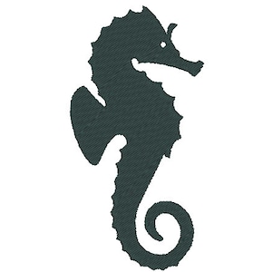 Sjöhäst silhuett maskinbroderi design fyllningsstygn många ministorlekar, havsliv ocean nautisk marin sjöhäst fisk Hippocampus drake