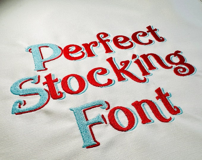 Christmas stocking font machine embroidery designs fairytale magic Shadow Font alphabet mini from 1 up to 2.8 inches monogram BX included