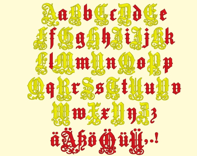 Magic Fairy tale Font Fairytale alphabet machine embroidery designs mini sizes, gothic old time caps letters and numbers INSTANT DOWNLOAD