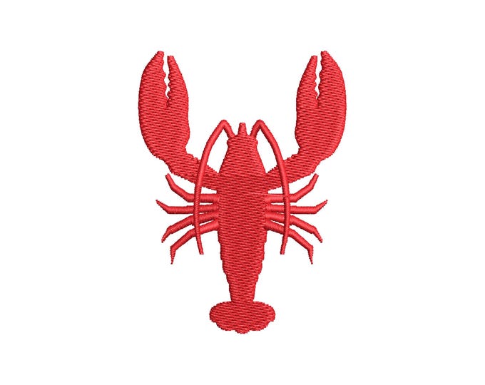Lobster Clam Crawfish silhouette fill stitch machine embroidery designs mini sizes 1.5 up to 4inch marine Sea Life nautical fisher fisherman