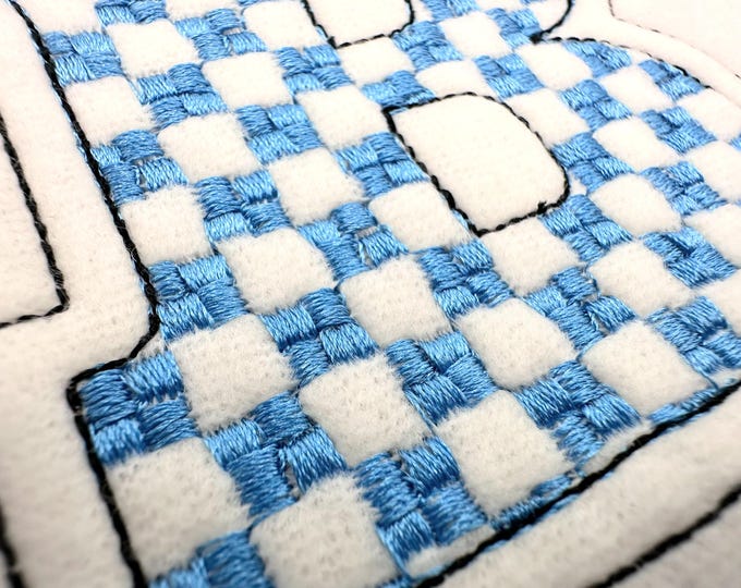 Big Double outline checkered monogram font alphabet letters machine embroidery designs 2.7 to 6 inches Perfect big letter embroidery design