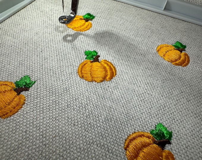 Small little Pumpkin with leaf Monogram Accent machine embroidery designs in assorted MINI sizes cute floral pumpkin Thanksgiving fall