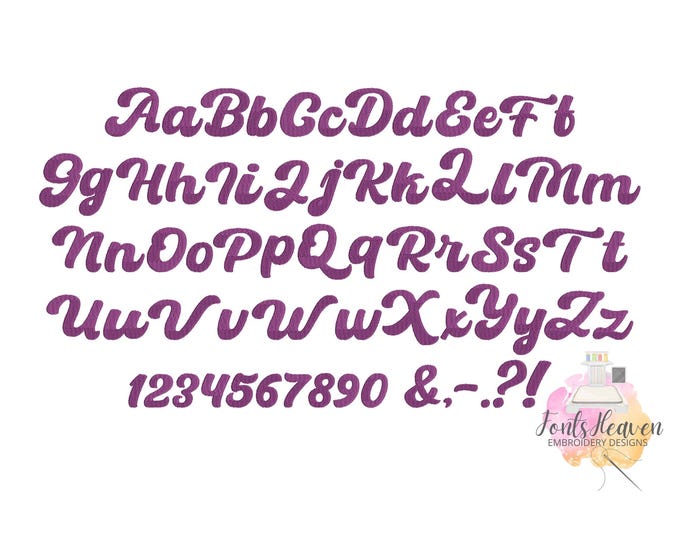 Fill Stitch script Font handwritten alphabet machine embroidery designs in mini sizes 0.6 thru 1.7 inches monogram letters and numbers, BX