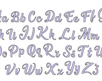 Free Edge Raggy Raggedy edge Applique Alphabet Font machine embroidery designs assorted sizes 1.3 up to 4.5in BX PES DST and other formats