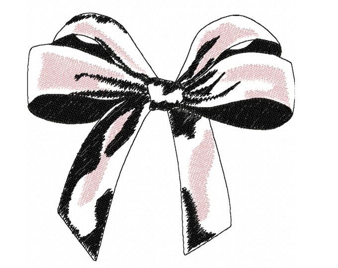 T shirt sweatshirt modern design bow  drawing light sketch stitch machine embroidery designs many sizes 4, 5, 6, 7, 8, 9 in