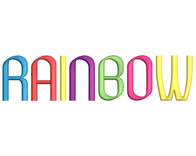 Retro ribbon straight Font kids baby alphabet narrow letters machine embroidery designs in many sizes 0.4 thru 2.3 inches, BX included