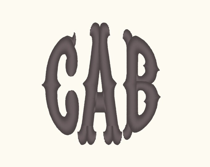 Circle Monogram, rodeo circle Baby Boy Western Embroidery Font Machine Embroidery assorted sizes, Circe frame and complete 3 letter monogram