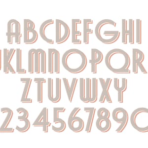 Modern Monogram Drop Shadow font duo Font Machine Embroidery Design Alphabet Letters Fill Stitch BX and other formats thin font embroidery