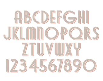 Modern Monogram Drop Shadow font duo Font Machine Embroidery Design Alphabet Letters Fill Stitch BX and other formats thin font embroidery