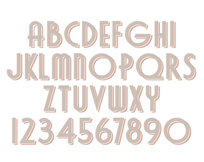 Modern Monogram Drop Shadow font duo Font Machine Embroidery Design Alphabet Letters Fill Stitch BX and other formats thin font embroidery