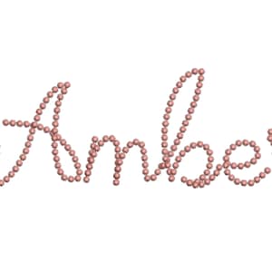 Pearl stitch script handwritten cursive Font alphabet machine embroidery designs assorted sizes from 1.4 thru 4.1 inches monogram name, BX