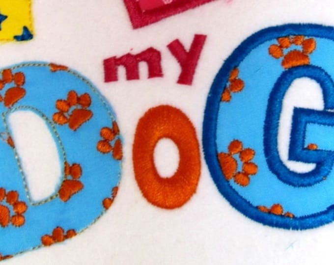Puppy paw Font applique machine embroidery designs capital letters and numbers in multiple sizes kids cute monogram dog paw pet alphabet