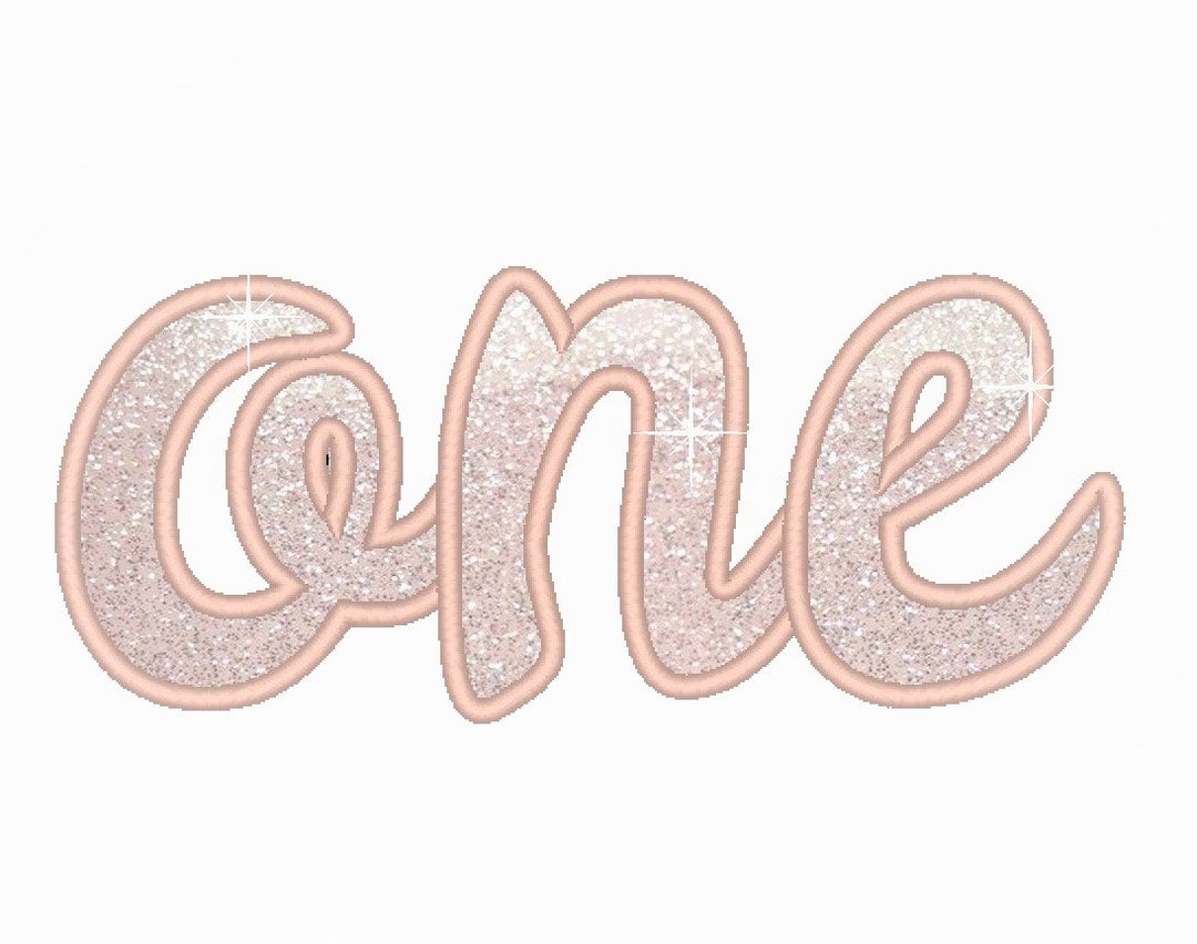 Written One Birthday Number One 1 Applique Machine Embroidery Designs