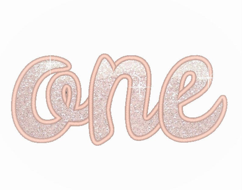 Written one Birthday number one number 1 machine embroidery | Etsy