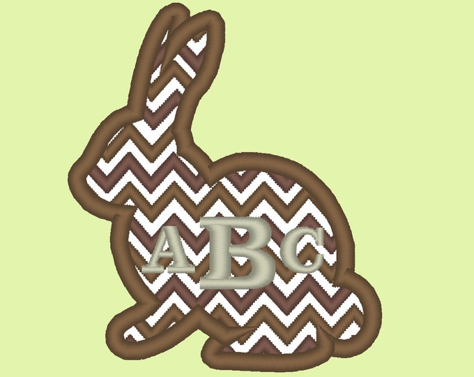 Easter Bunny Chevron monogram BX also ALL other (.pes .hus .dst .vp3 .vip .xxx .exp . jef)  - embroidery monogram embroidery design