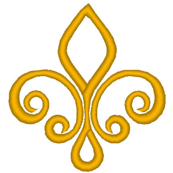 Fleur de Lis swirl Lily flower in many mini sizes satin stitch outline machine embroidery designs .pes .hus .dst .vp3 .vip .xxx .exp .jef