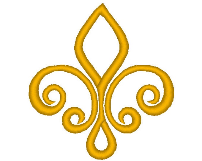 Fleur de Lis swirl Lily flower in many mini sizes satin stitch outline machine embroidery designs .pes .hus .dst .vp3 .vip .xxx .exp .jef
