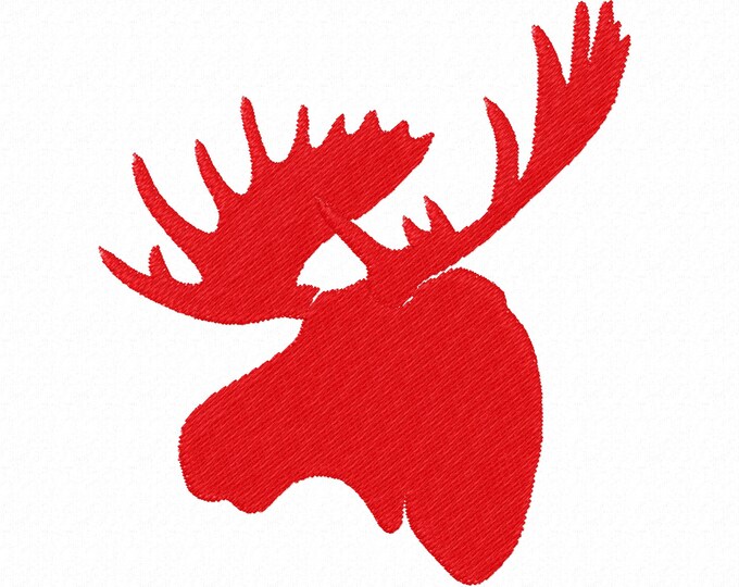 Christmas moose silhouette wild animal, machine embroidery designs many mini sizes fill stitch embroidery design hunting sweatshirt
