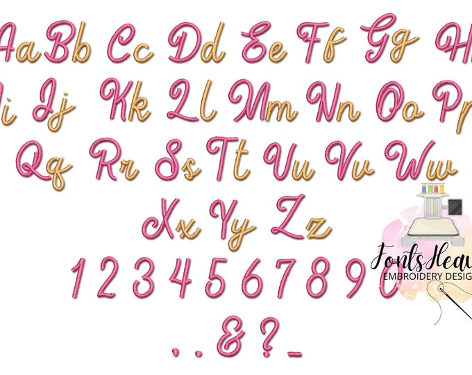 Lemonade Satin Stitch Handwritten Script Font Machine Embroidery Designs cursive alphabet Monogram letters in mini sizes from 0.5 up to 3in