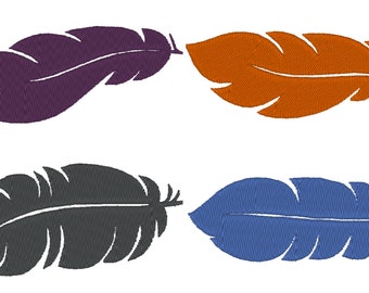 Feather 4 types, SET of 4 feather fill stitch machine embroidery designs, many mini sizes from 1.3 up to 4" for hoop 4x4 INSTANT DOWNLOAD