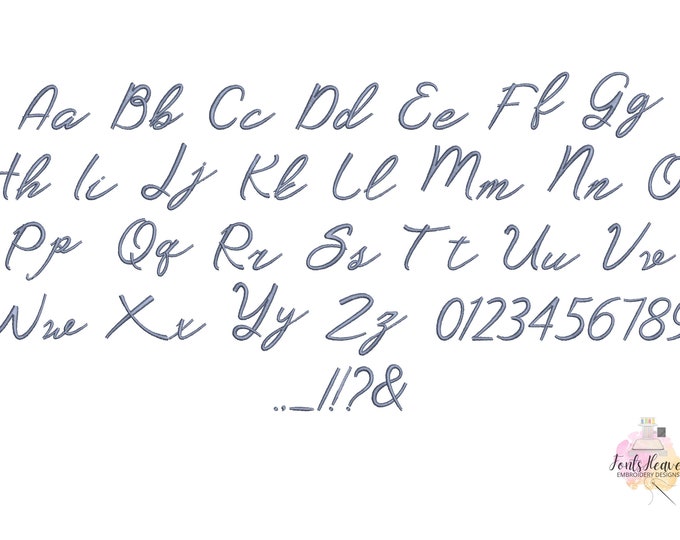 Signature script cursive handwriting Font machine embroidery designs alphabet letters in sizes from 1 thru 4 inches awesome monogram letters